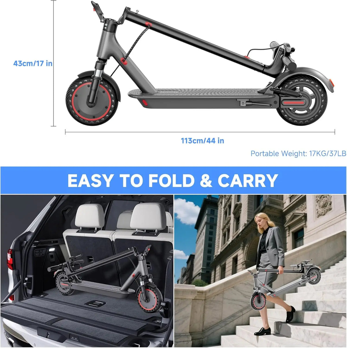 AOVOPRO 500W Folding Electric Scooter With App Control