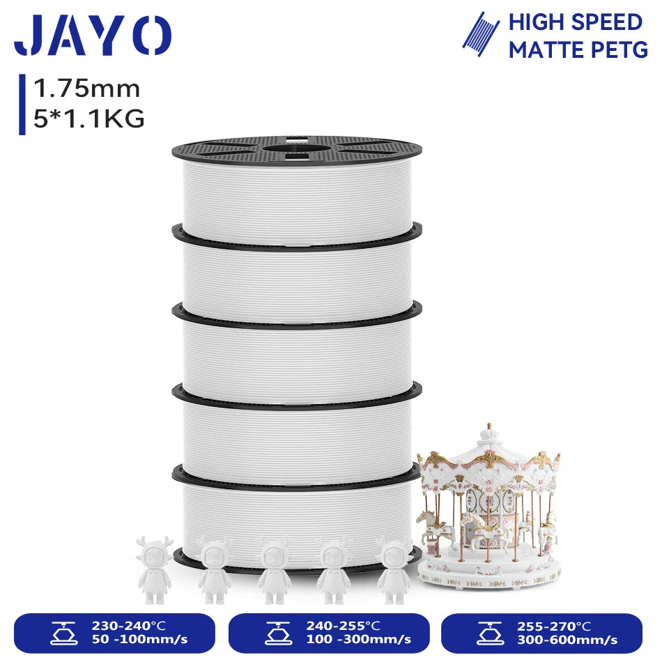 JAYO 3D Printer Filament PETG High Speed Matte PLA Classic