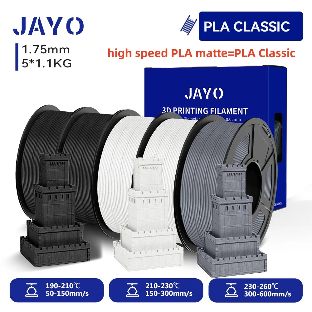 JAYO 3D Printer Filament PETG High Speed Matte PLA Classic