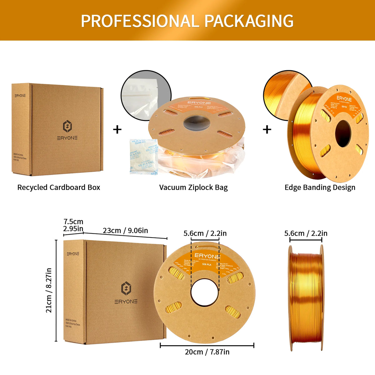 ERYONE Silk PLA 3D Printer Filament for Smooth Shiny Prints