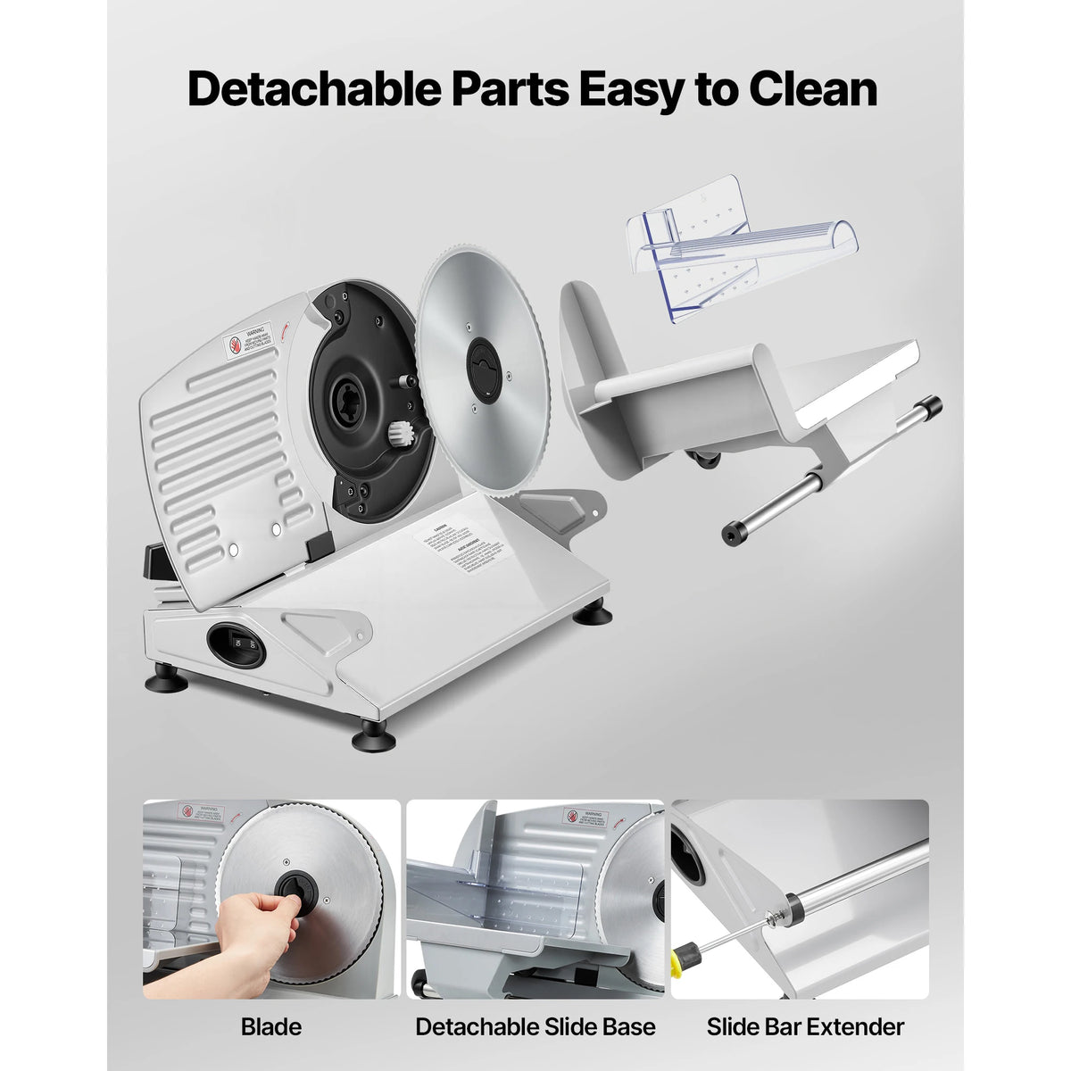 SucceBuy Electric Meat Slicer With Dual Stainless Steel Blades