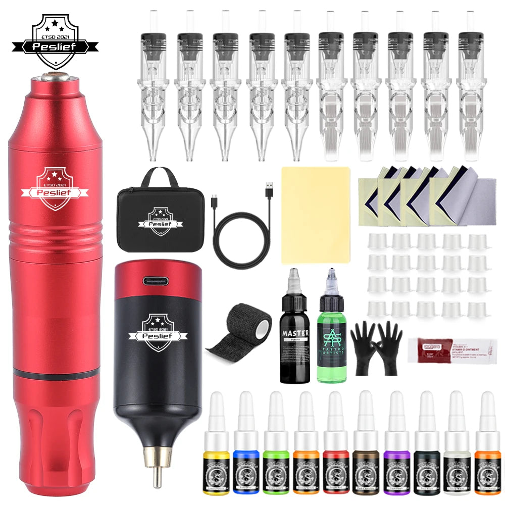 YILONG Rotary Tattoo Kit With Power Supply And Cartridge Needles