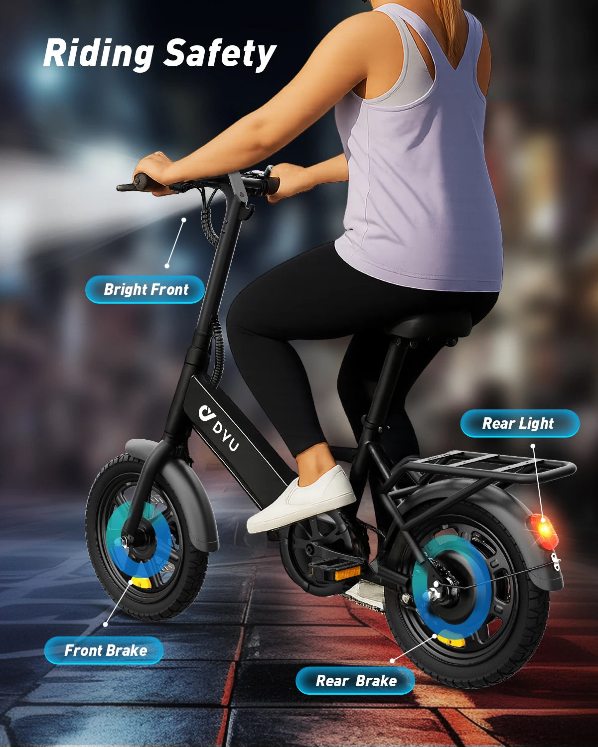 DYU Folding Electric Bike With 500W Motor And 280Wh Battery