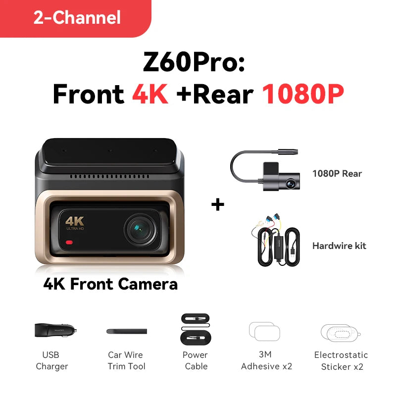 DDPAI Front And Rear Car Camera With HDR GPS ADAS