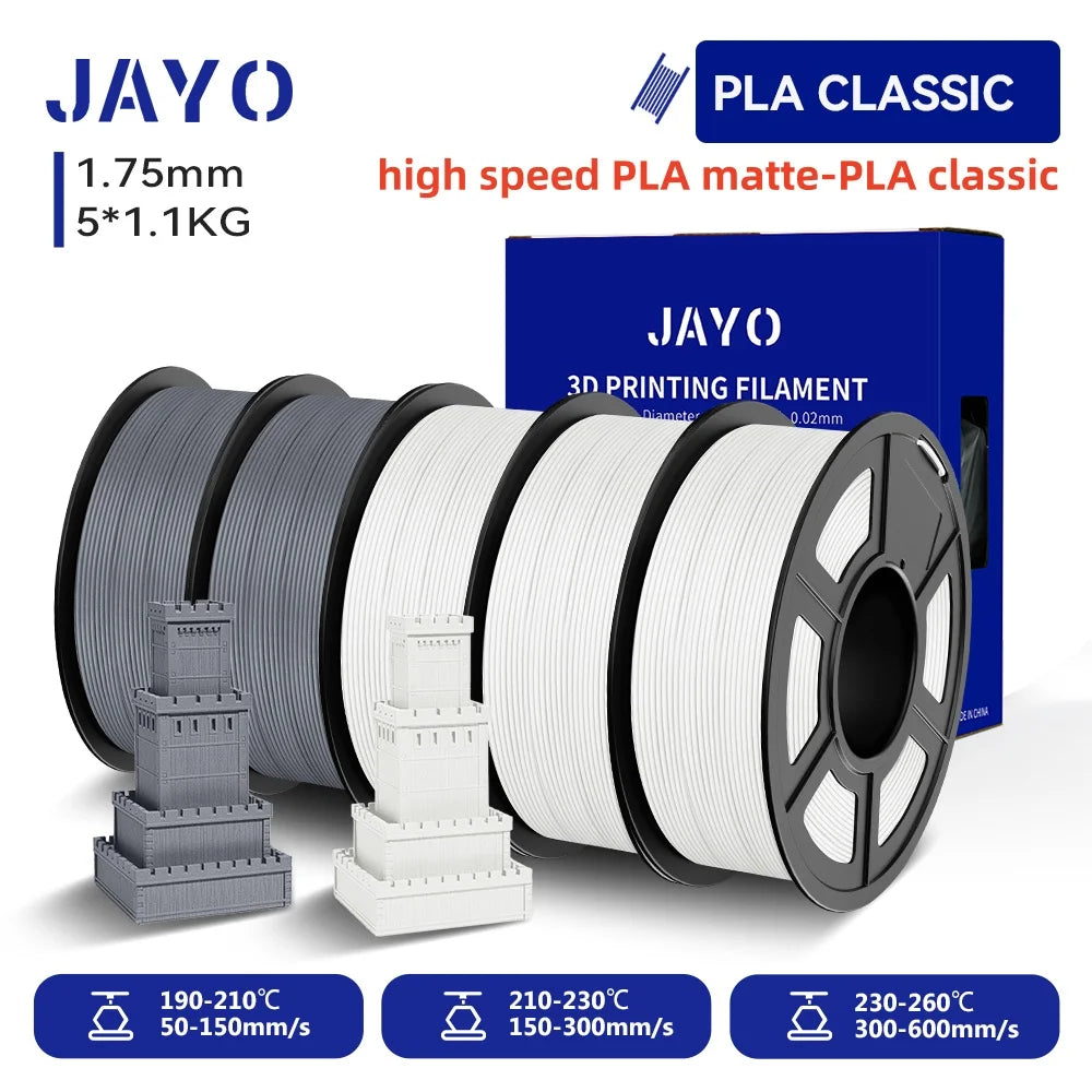 JAYO 3D Printer Filament PETG High Speed Matte PLA Classic