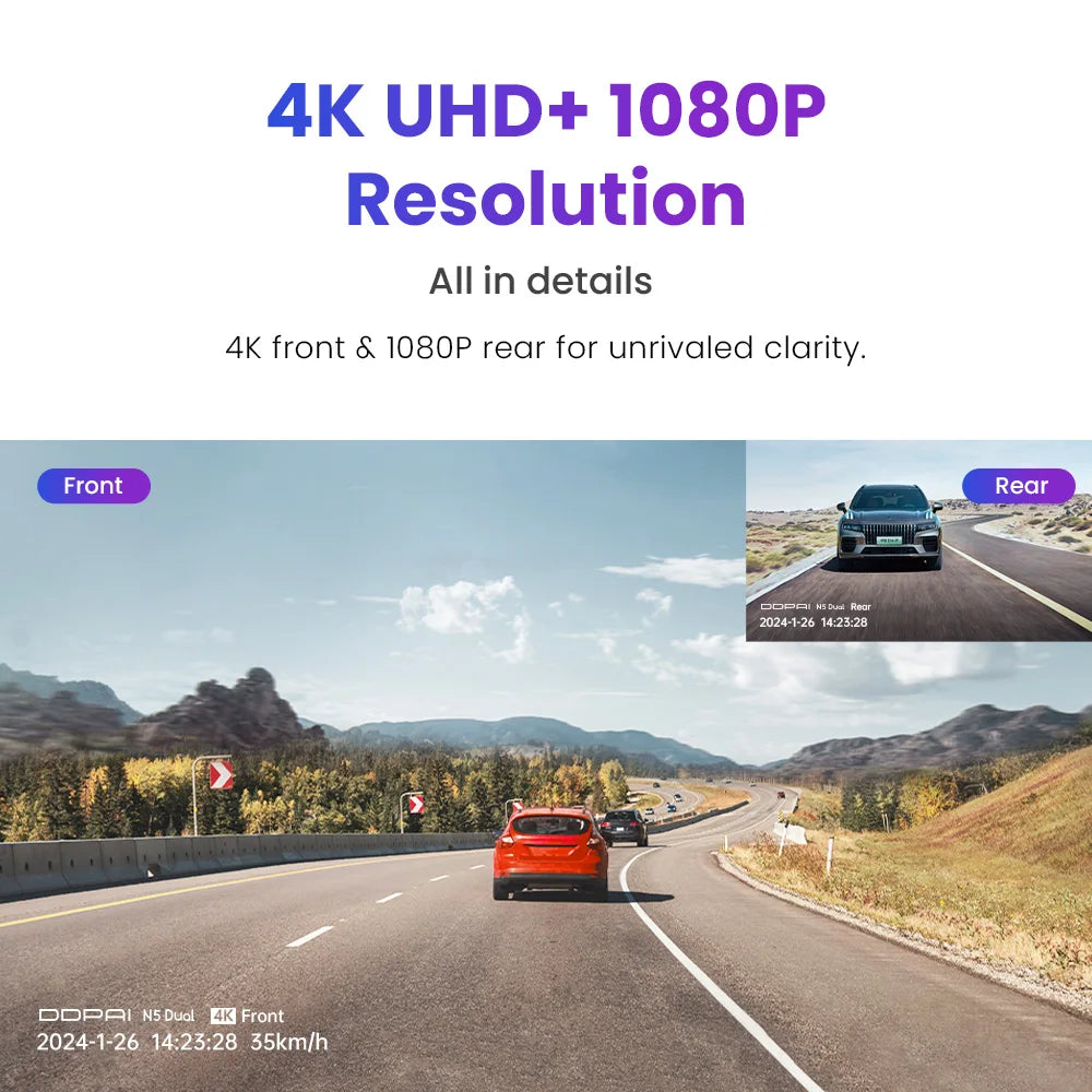 DDPAI N5 Dual 4K Front And Rear Dash Camera GPS