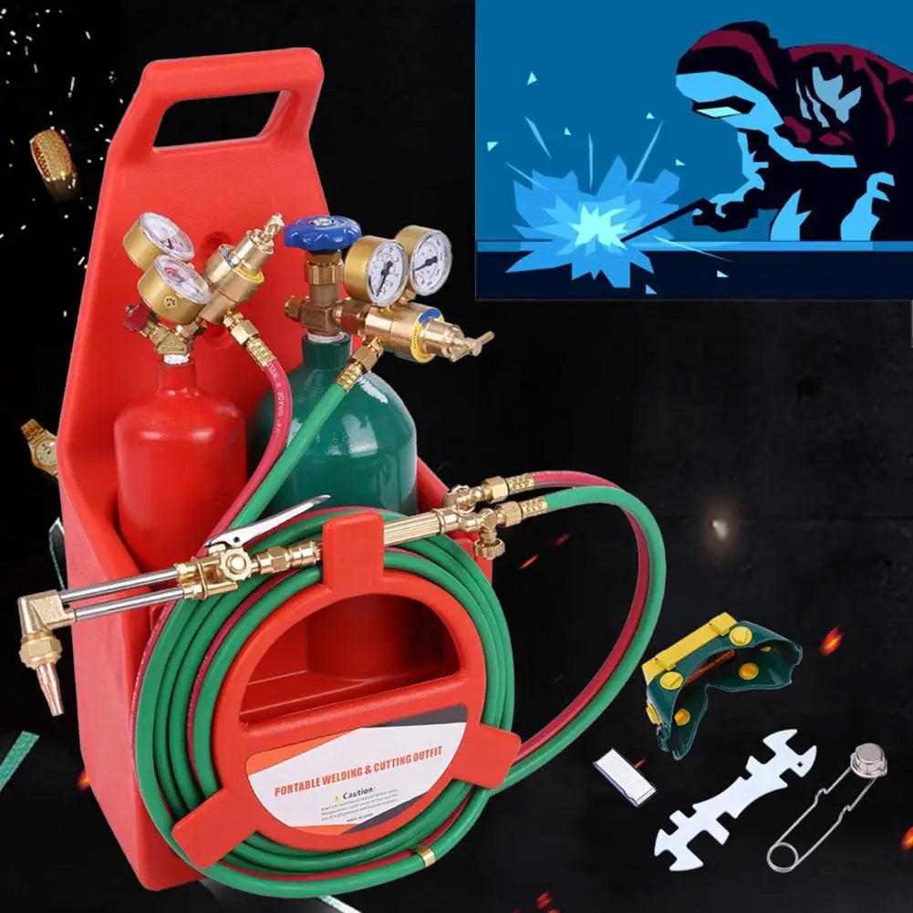 Brass Nozzle Oxygen Acetylene Welding Torch Kit With Gauge
