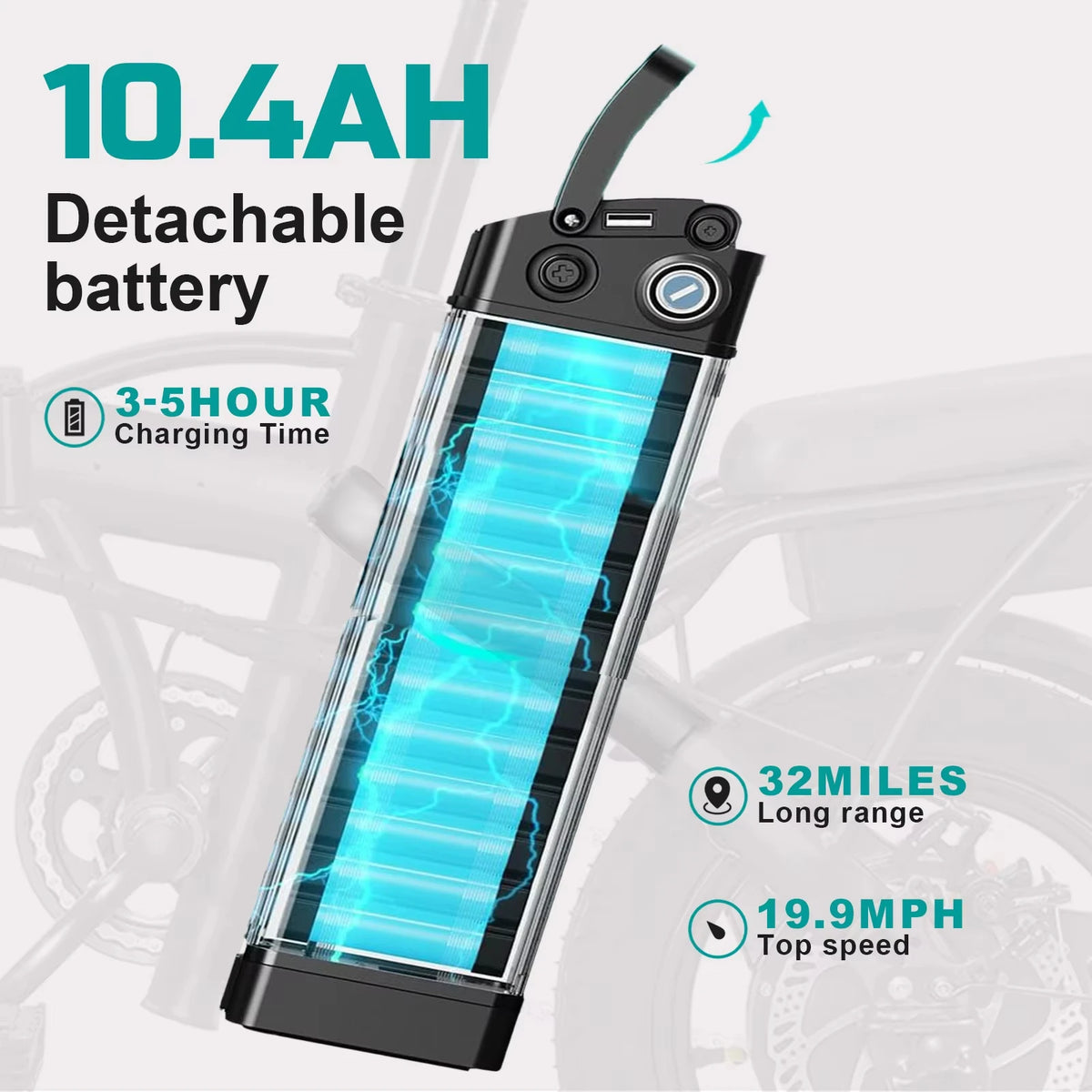 Terrosor Folding Electric Bicycle With 500W Motor And Detachable Battery