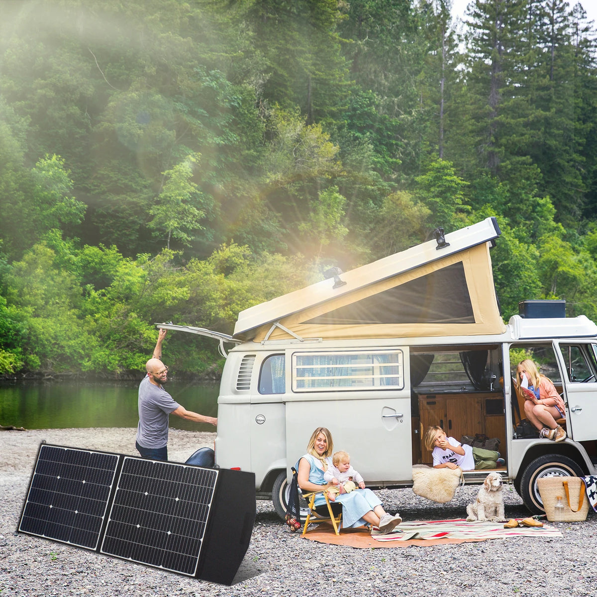 Easun Power 160W Foldable Solar Panel With Usb Charger