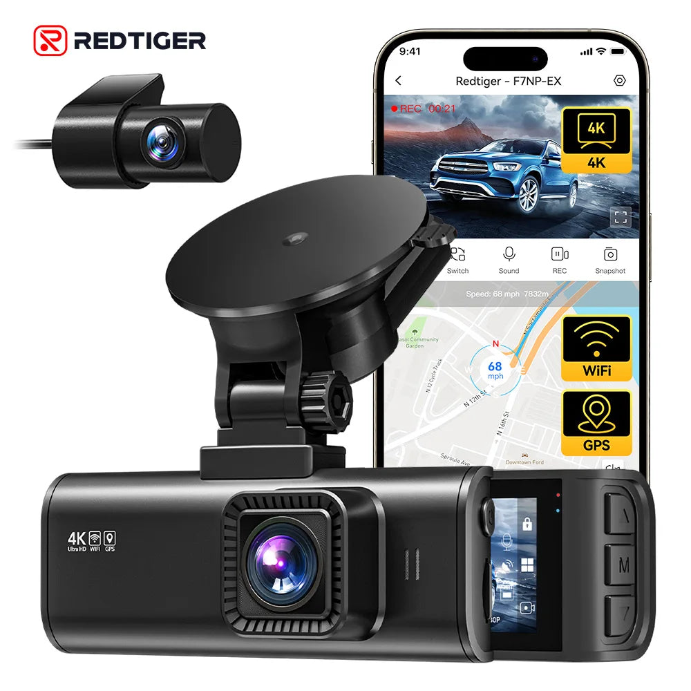 REDTIGER F7NP EX 4K Dual Channel Dash Camera With GPS