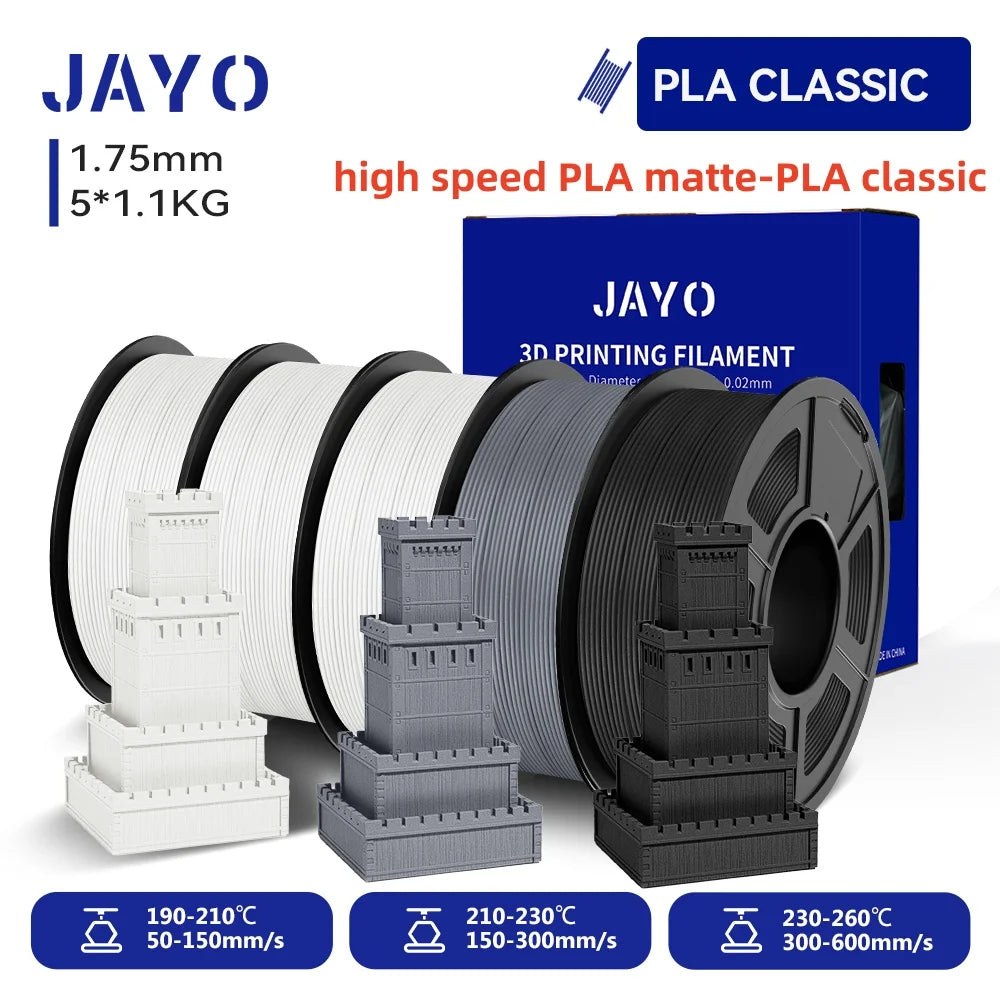 JAYO 3D Printer Filament PETG High Speed Matte PLA Classic