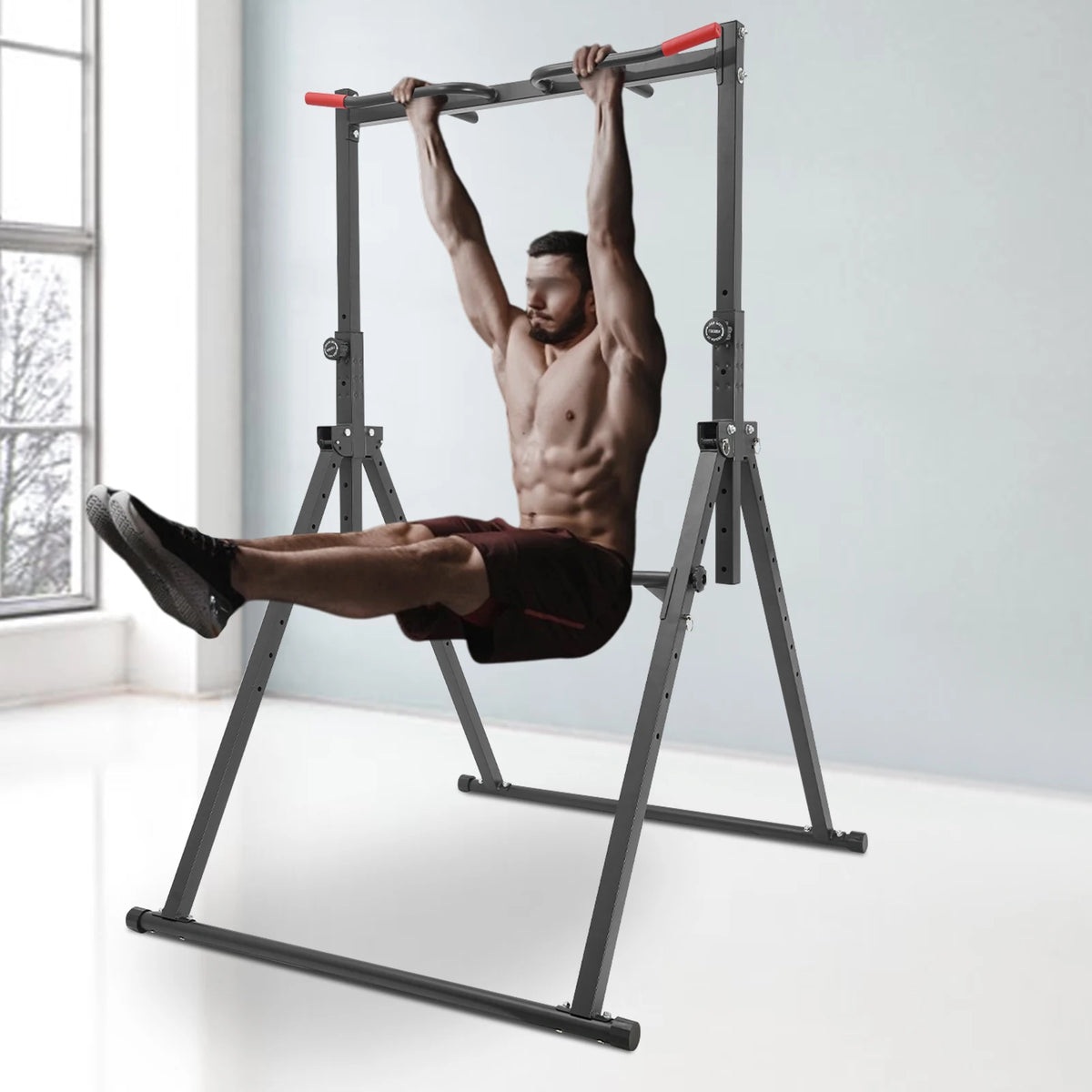 Adjustable Power Tower Pull Up Dip Station For Home Workouts