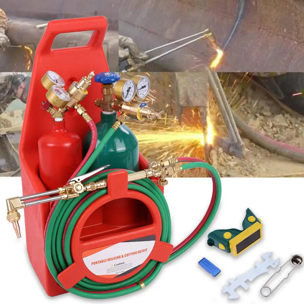 Brass Nozzle Oxygen Acetylene Welding Torch Kit With Gauge