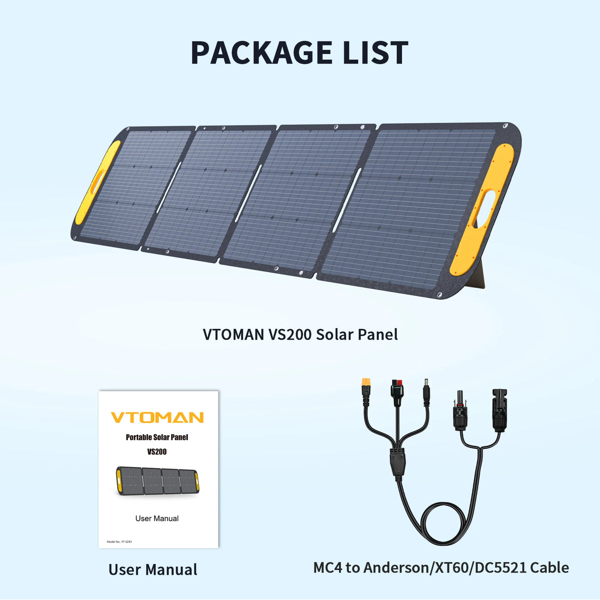 VTOMAN 200W Foldable Solar Panel For Outdoor Travel