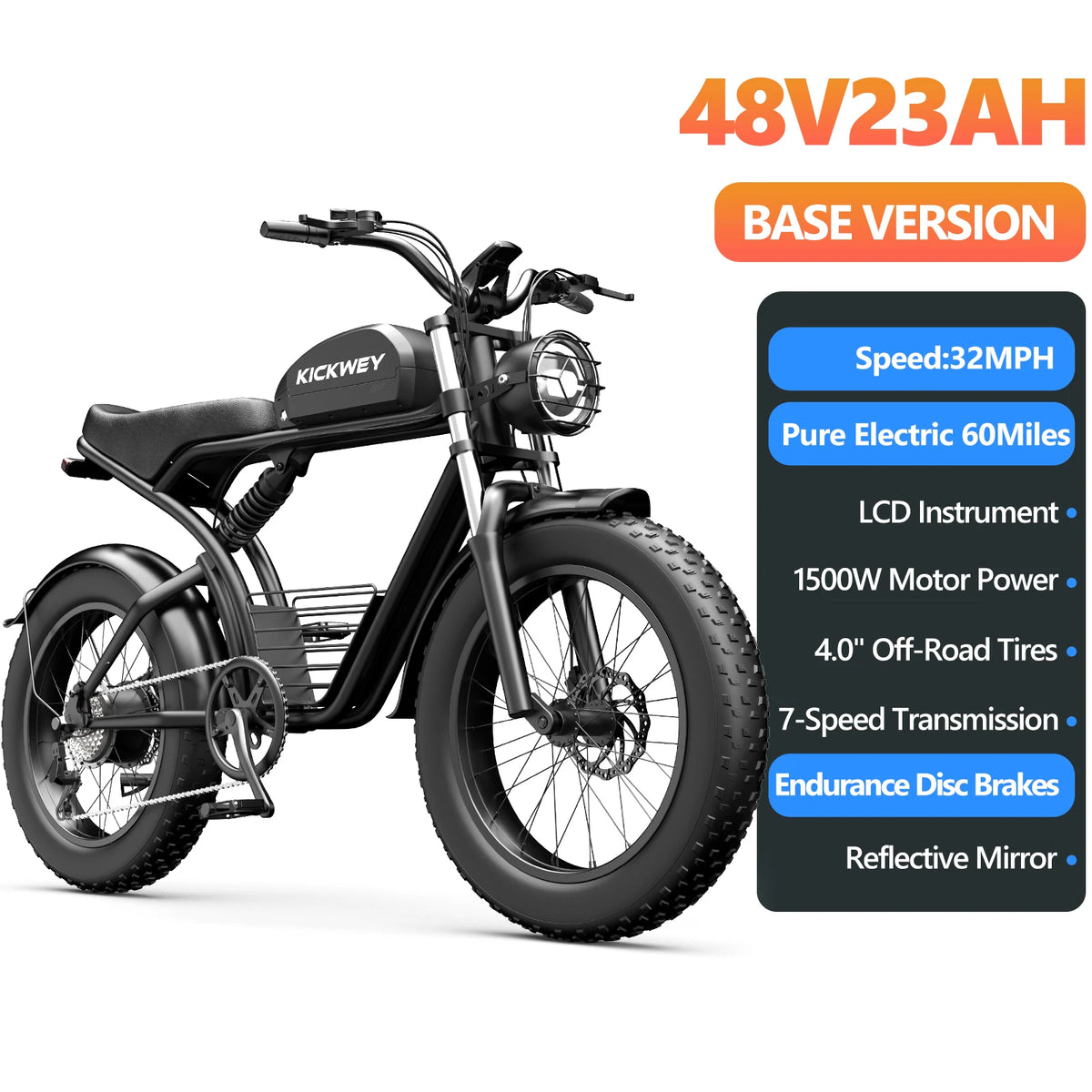 Kickwey K7 Pro Dual Motor Fat Tire Electric Mountain Bike