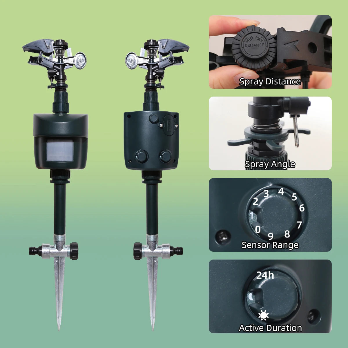 Motion Activated Garden Sprinkler With Day And Night Detection