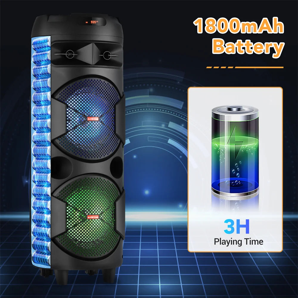 CURUK Portable Bluetooth Party Speaker With Deep Bass And Karaoke