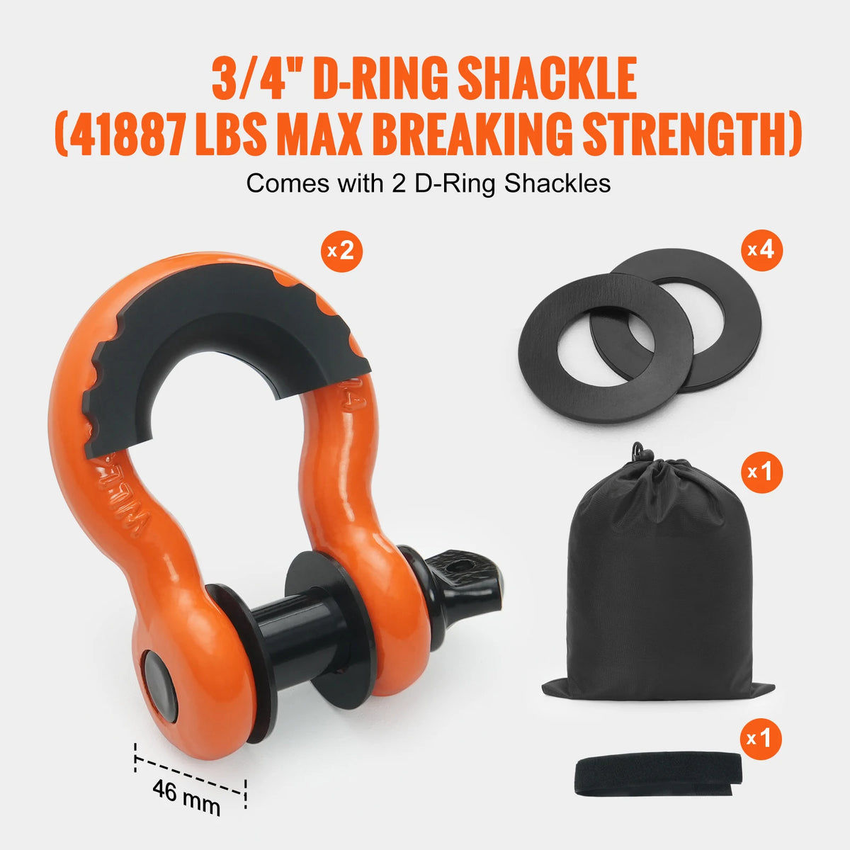 SucceBuy Heavy Duty Polyester Vehicle Recovery Tow Strap Kit