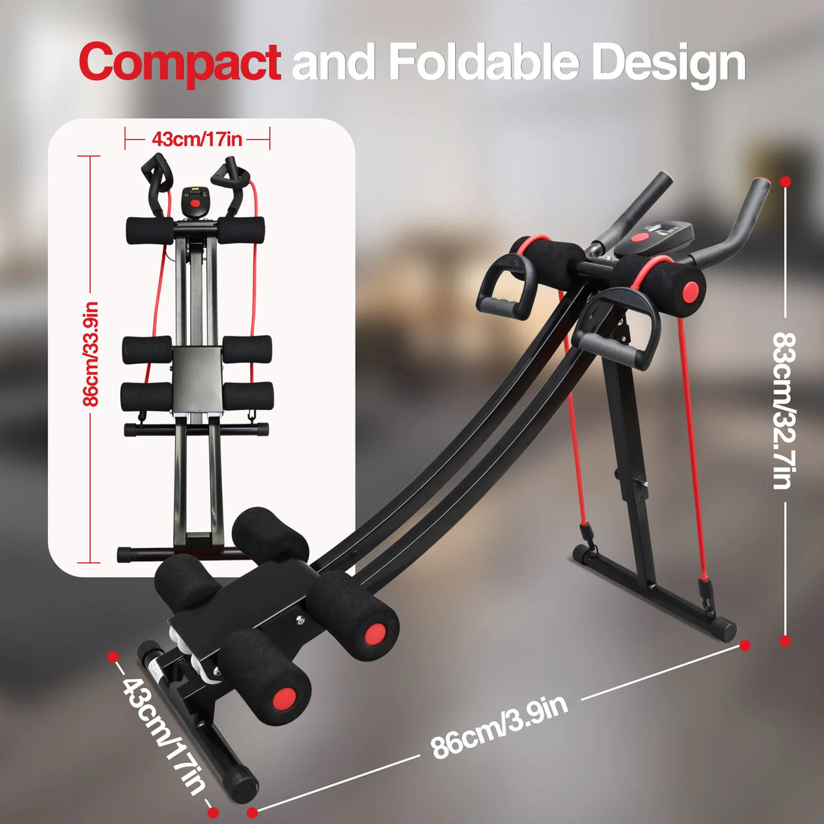 GIKPAL Foldable Ab Machine for Core and Abdominal Workouts