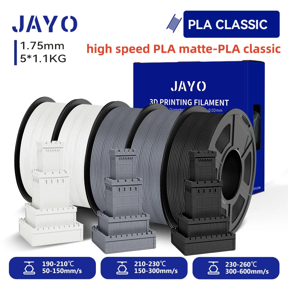 JAYO 3D Printer Filament PETG High Speed Matte PLA Classic