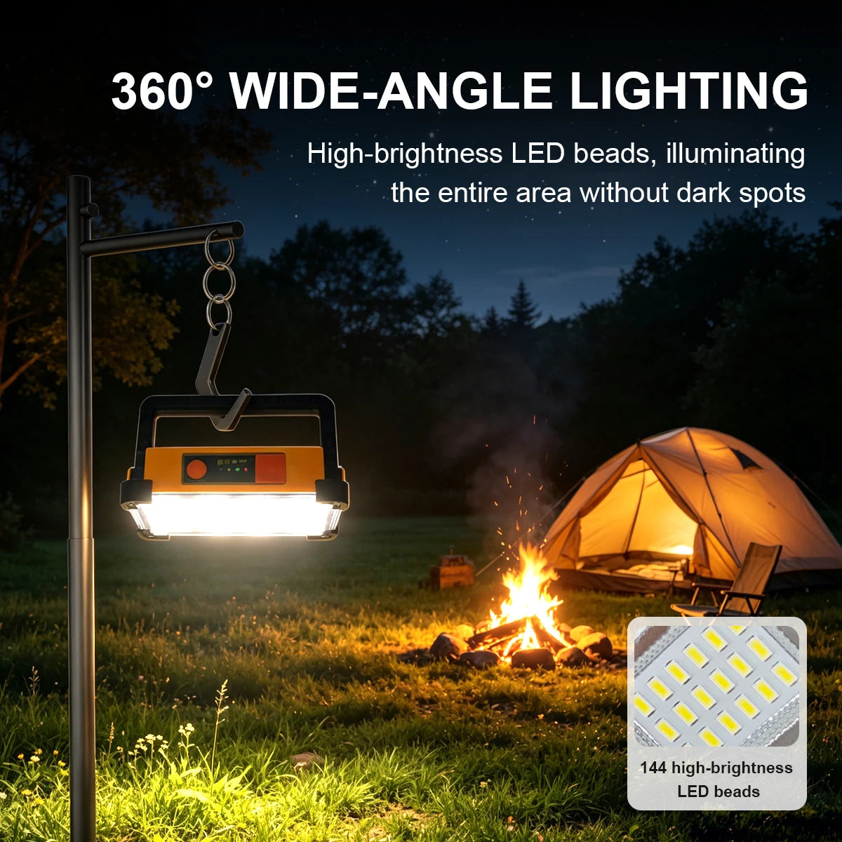Morglad Rechargeable Solar LED Work Light For Camping Emergencies