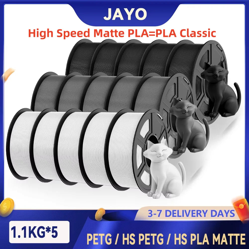 JAYO 3D Printer Filament PETG High Speed Matte PLA Classic