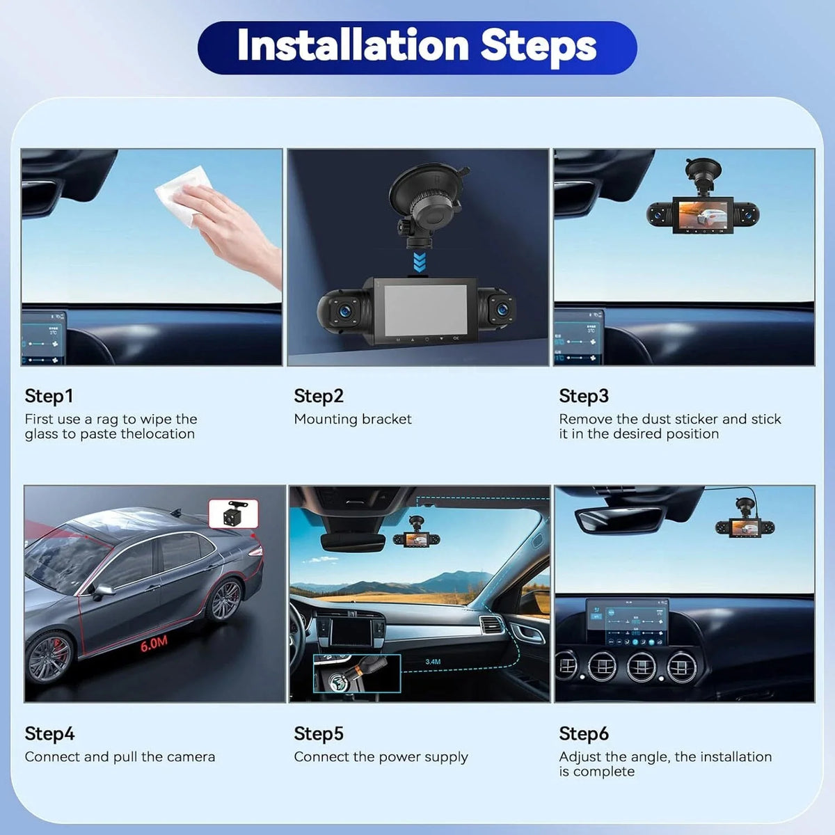 360 Degree Dash Cam With Night Vision And Parking Monitor