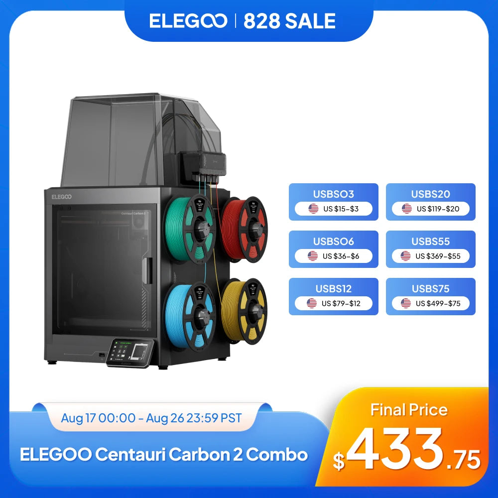 ELEGOO Centauri Carbon 2 Combo Multicolor FDM 3D Printer