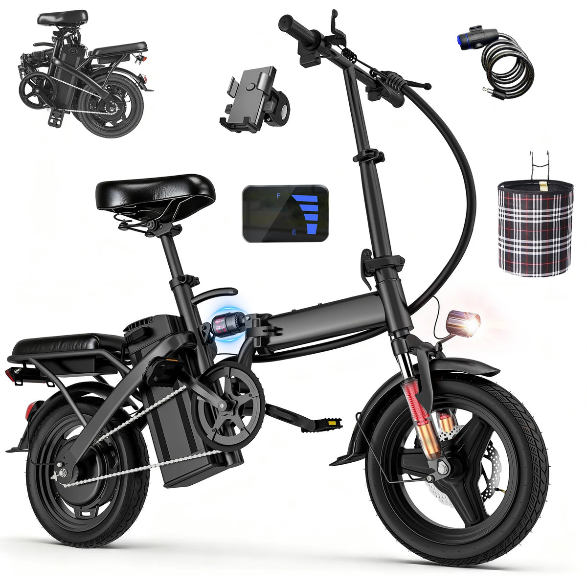 FURIDER 560W Folding Electric Bike With Removable Battery