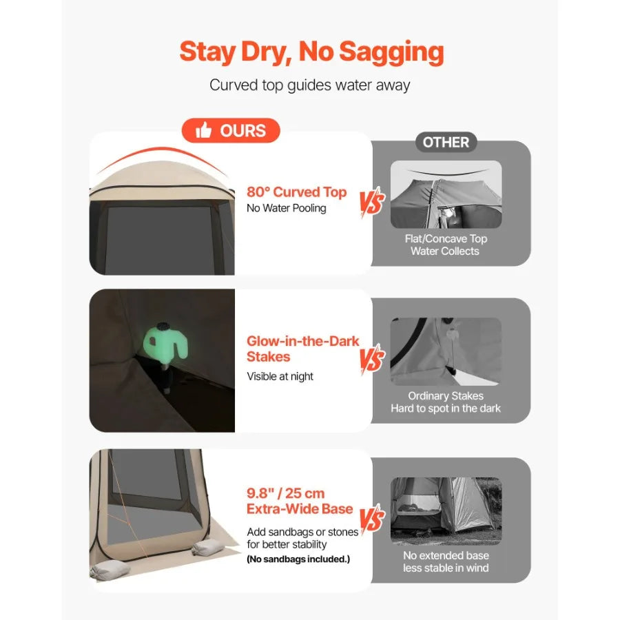 Pop Up Screen House Tent With Netting And Carry Bag