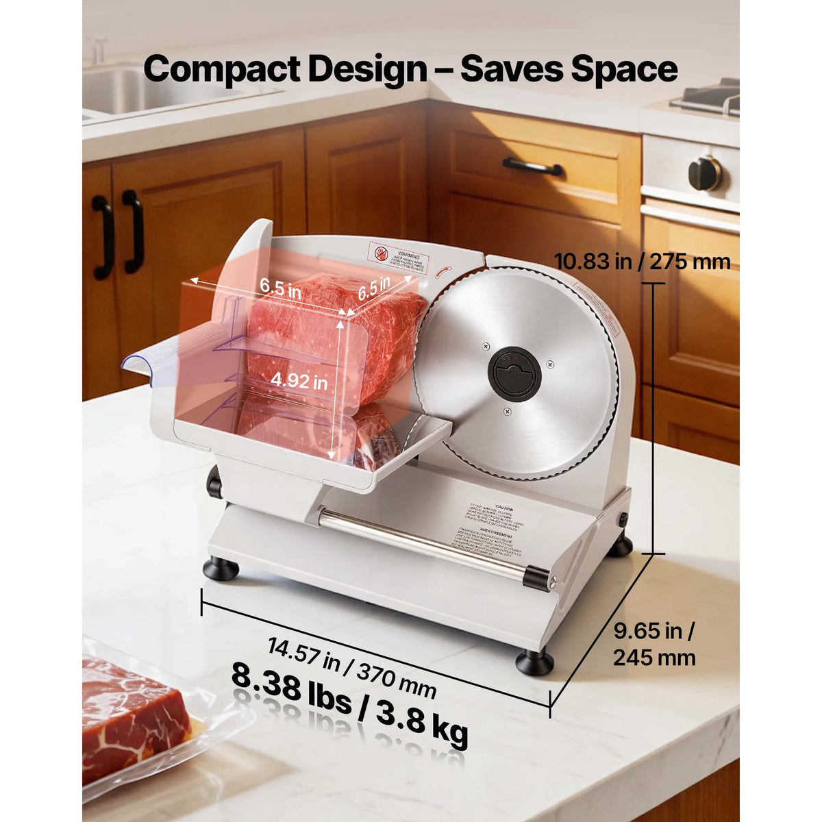 SucceBuy Electric Meat Slicer With Dual Stainless Steel Blades