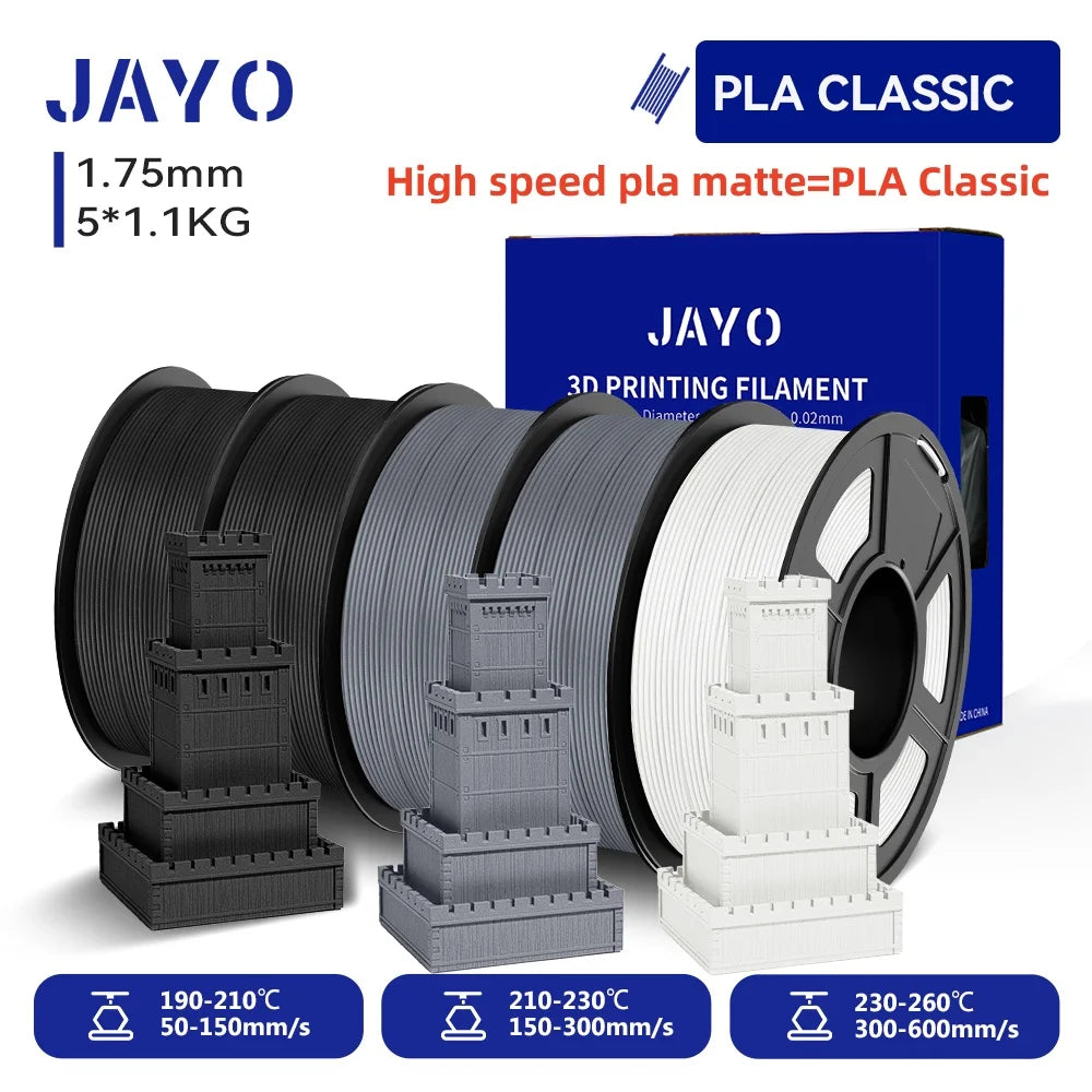 JAYO 3D Printer Filament PETG High Speed Matte PLA Classic