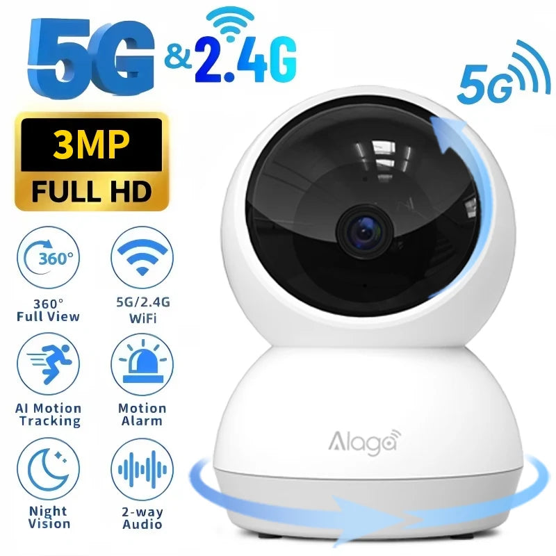 Alaga Wifi Ptz Security Camera Auto Tracking Night Vision
