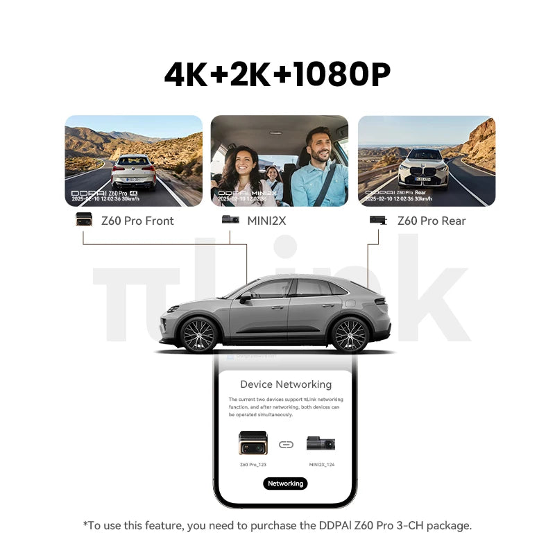 DDPAI Front And Rear Car Camera With HDR GPS ADAS