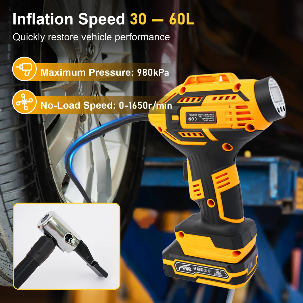 Portable Car Tire Inflator Air Compressor With Digital Display