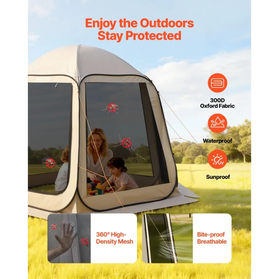 Pop Up Screen House Tent With Netting And Carry Bag