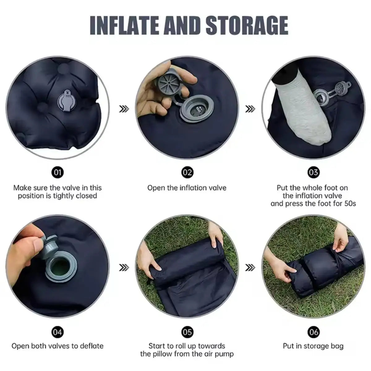 Foldable Camping Inflatable Mattress Warm Thick Compact Outdoor Sleeping Pad