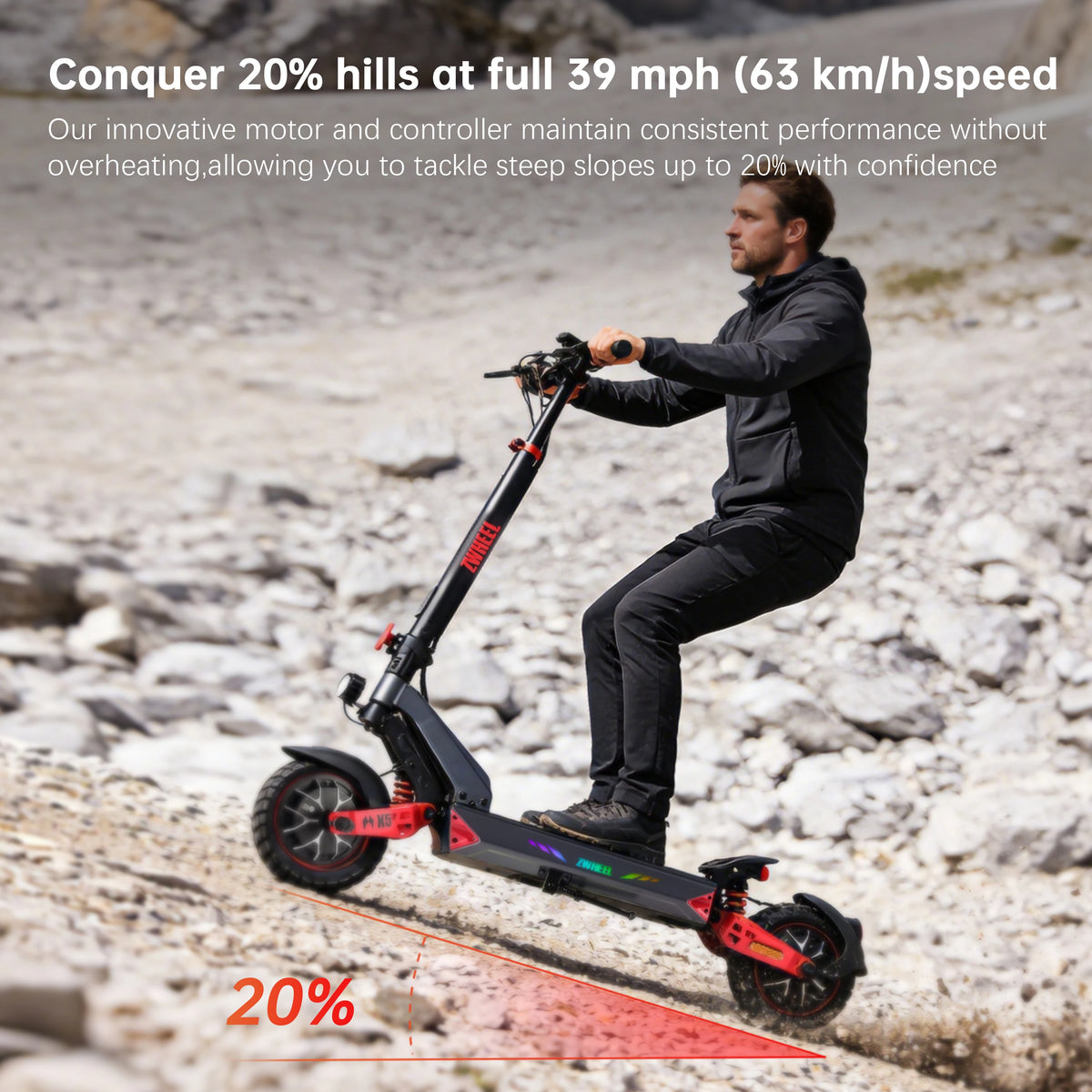 ZWHEEL D3 Dual Motor All Wheel Drive Electric Scooter for Commuting
