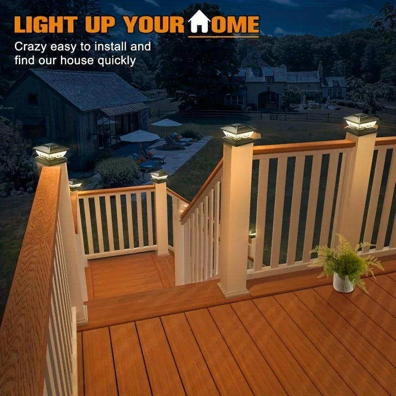 Kpstek Solar Led Outdoor Garden Gate Fence Post Light