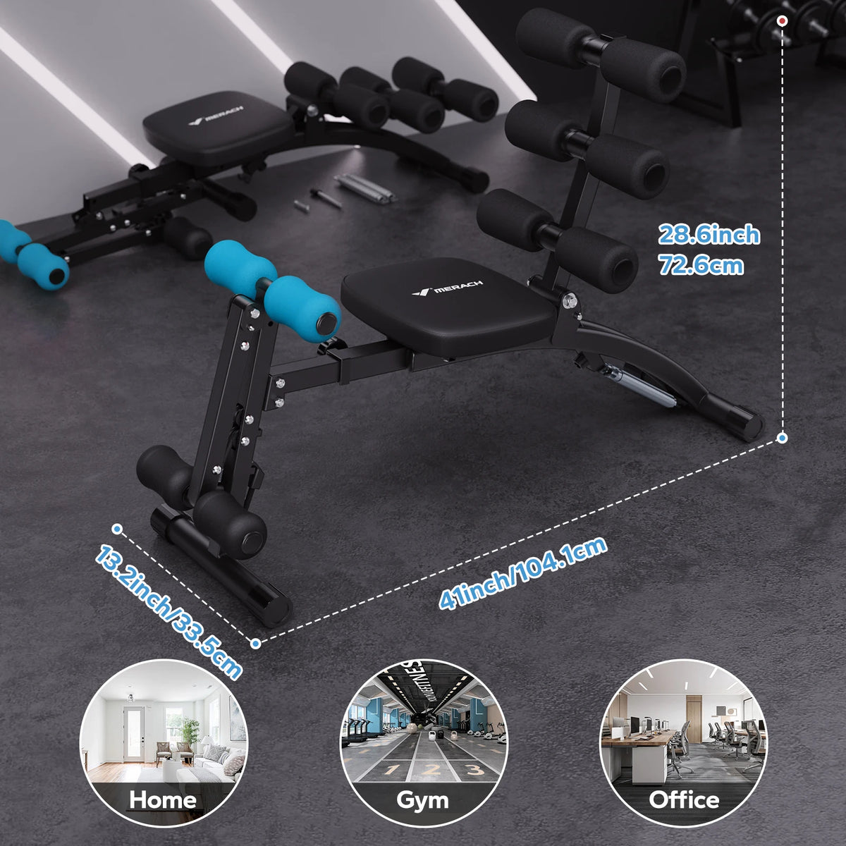MERACH Adjustable Ab Trainer Bench for Home Strength Workouts