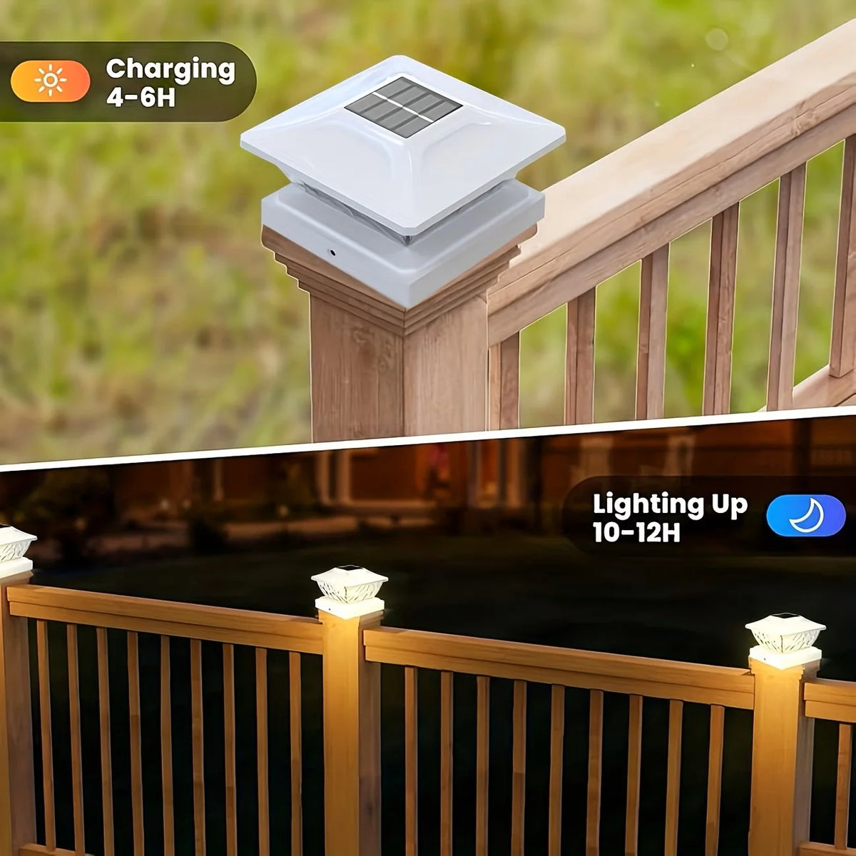 Kpstek Solar Led Outdoor Garden Gate Fence Post Light