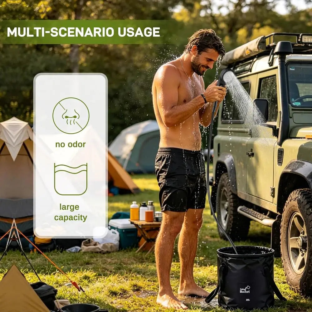 Portable Camping Shower Privacy Tent Kit With LED Light