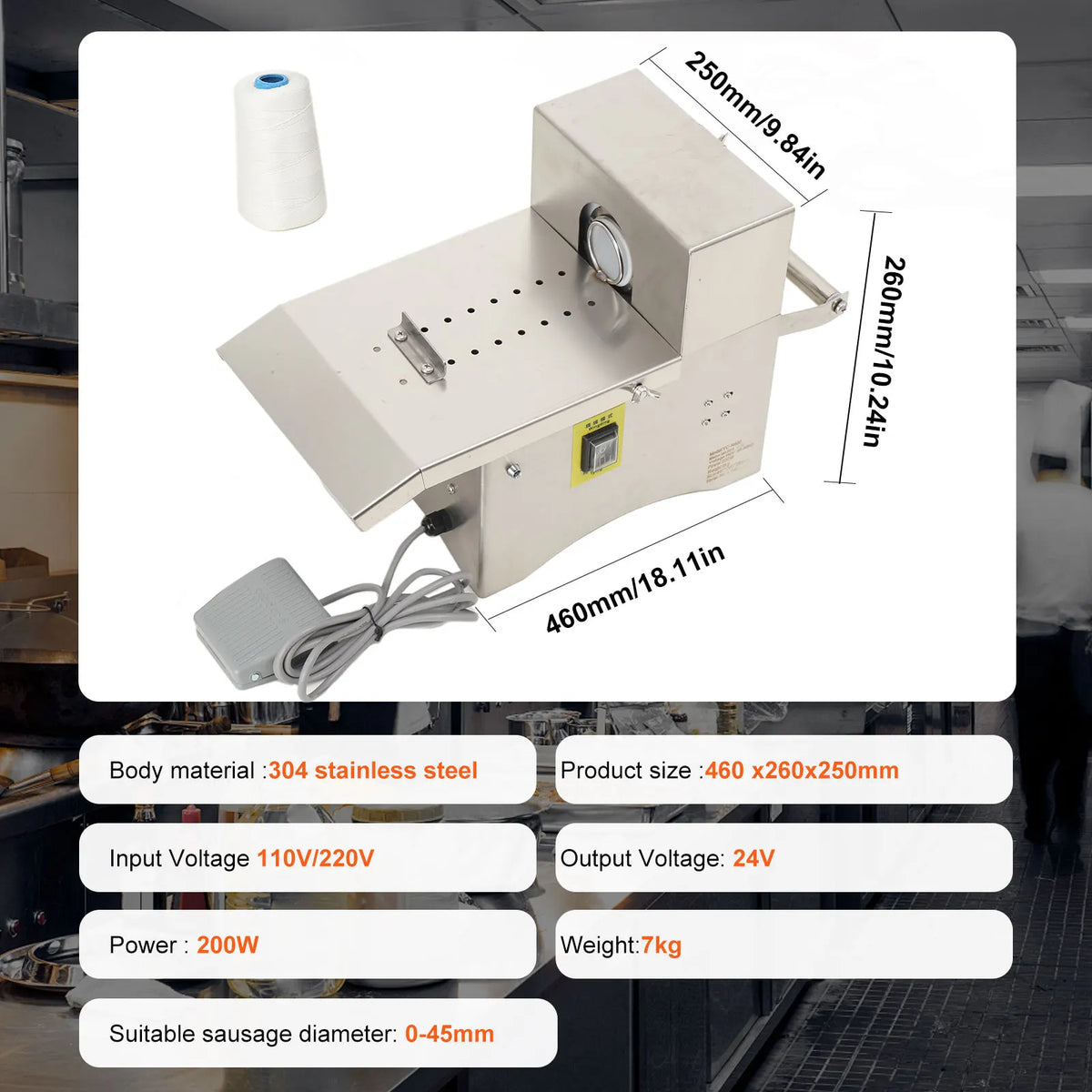 110V 200W Sausage Knotting Machine Automatic Electric Sausage Twist Tying Machine