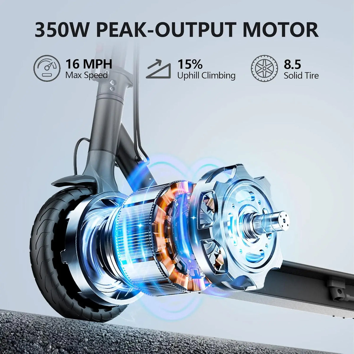 LADPED 350W Electric Scooter 19mph Folding Design 16 Mile Range