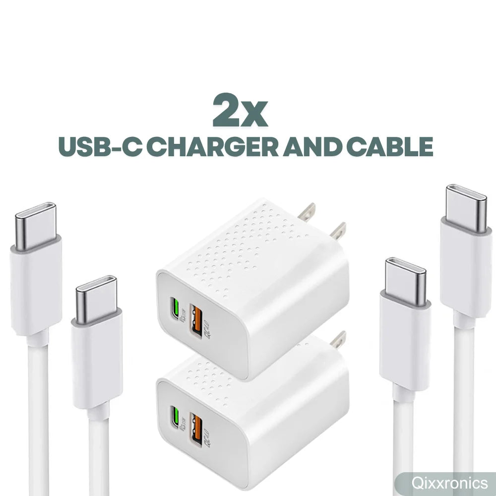 Qixxronics 35W USB C Fast Charger With Charging Cable