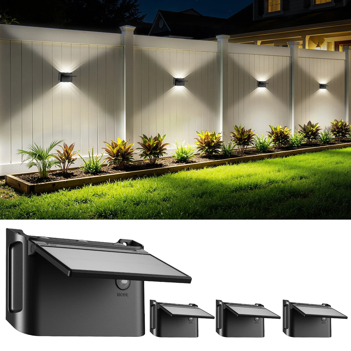 Intelamp Solar Wall Lights Featuring Dual Directional Lighting For Outdoors