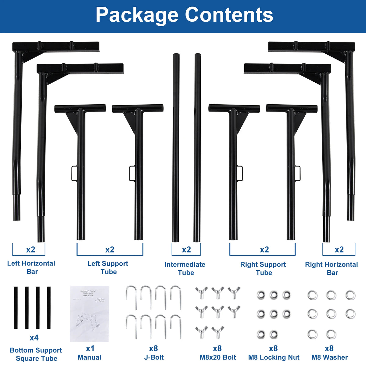 Heavy Duty Extendable Truck Ladder Rack With No Drill Installation