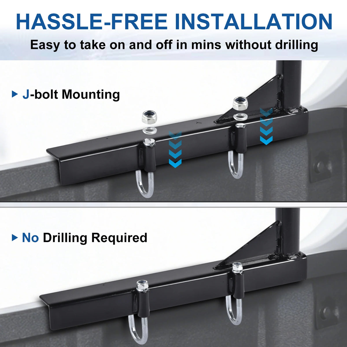Heavy Duty Extendable Truck Ladder Rack With No Drill Installation