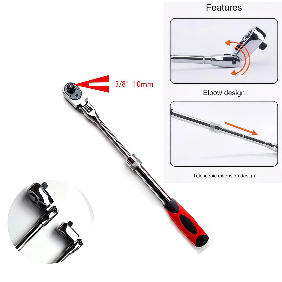 Chrome Vanadium Steel Ratchet Wrench Set With Quick Release