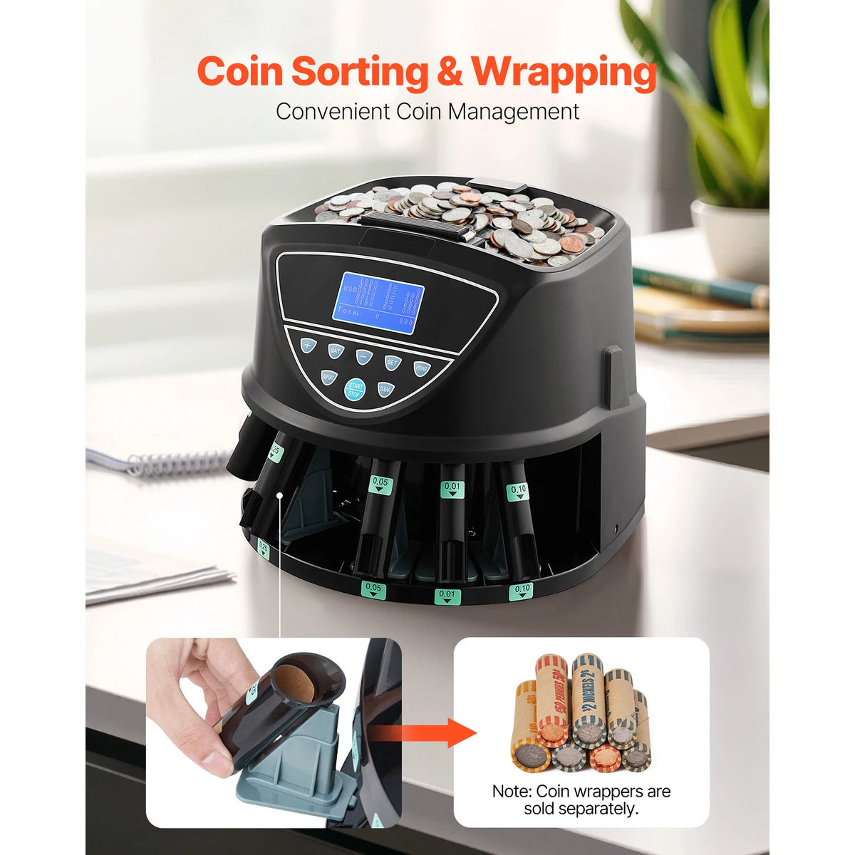 SucceBuy Coin Sorter Counter Machine With Digital Display For Usd